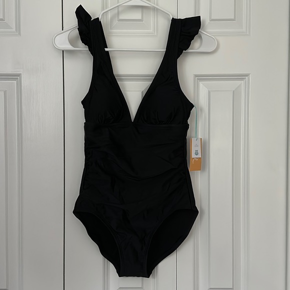 NWT Ruffle Shoulder One Piece - Picture 2 of 4